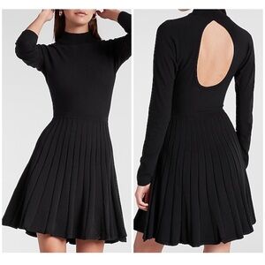[🌟 PRICE FIRM] EXPRESS Black Pleated Open-Back Sweater Dress​ XXS